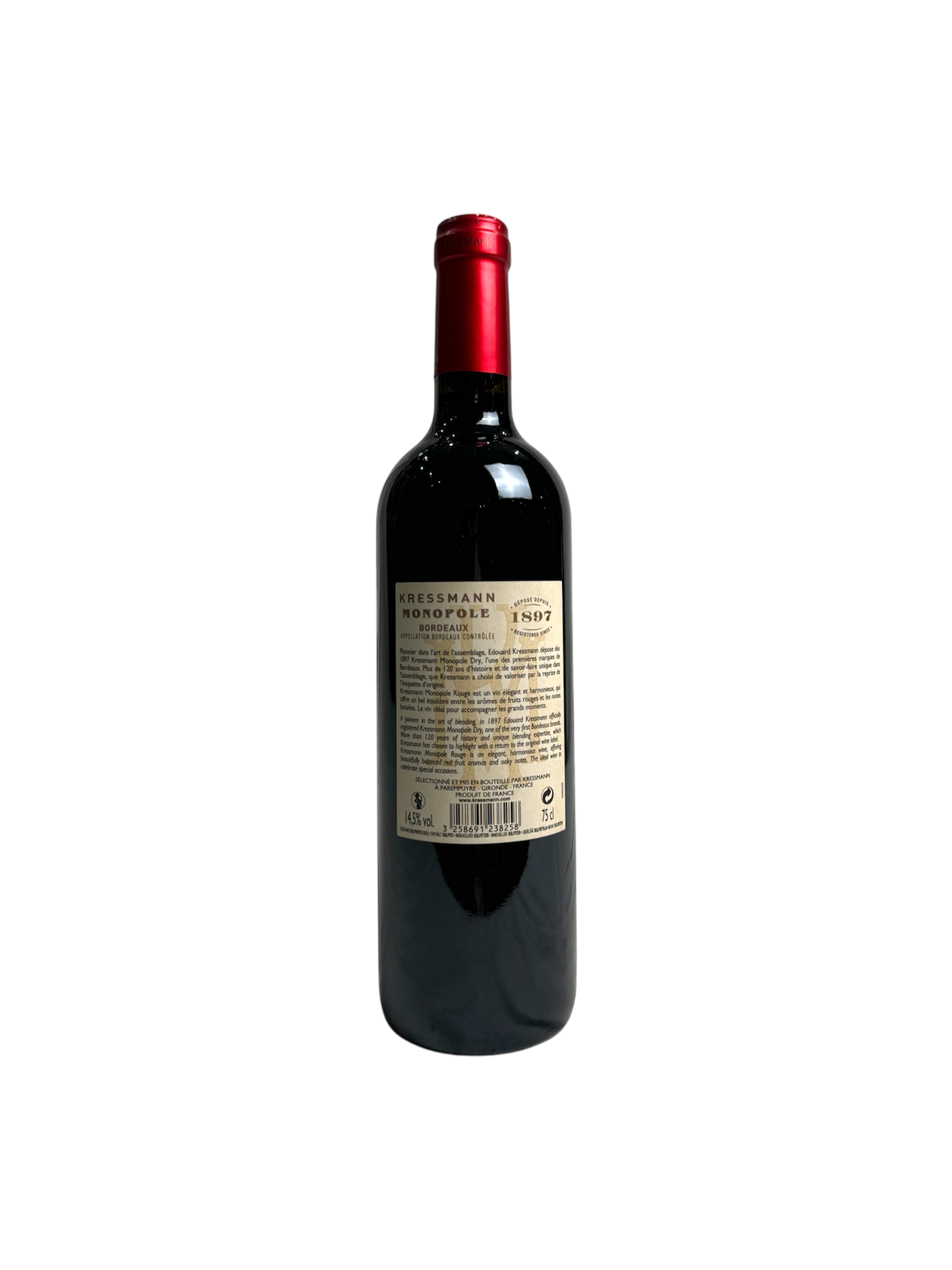 KRESSMANN - MONOPOLE Bordeaux Rouge AOC 2018